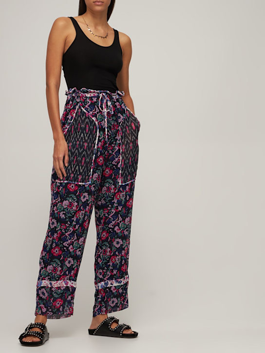Marant Etoile: Pantalones de chifón con estampado