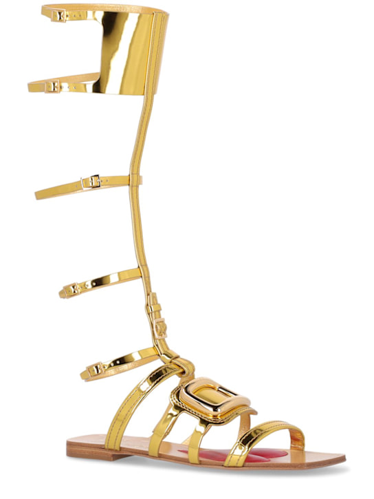 Roger Vivier: 10mm Gladiator metallic leather sandals