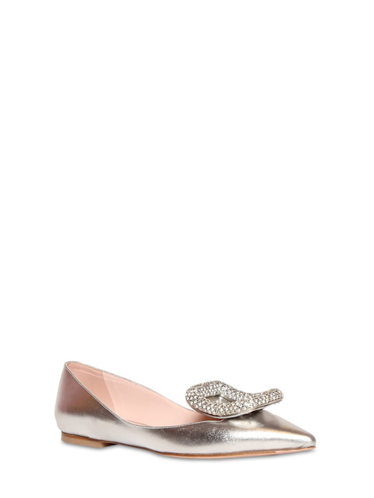 Roger Vivier: 15mm Viv Choc metallic leather flats