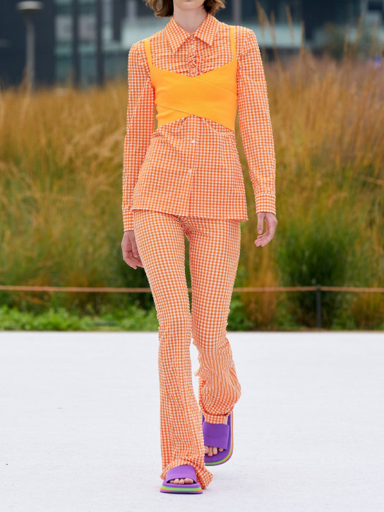 MSGM: OBERTEIL AUS STRETCH-TECHNOSTRICK