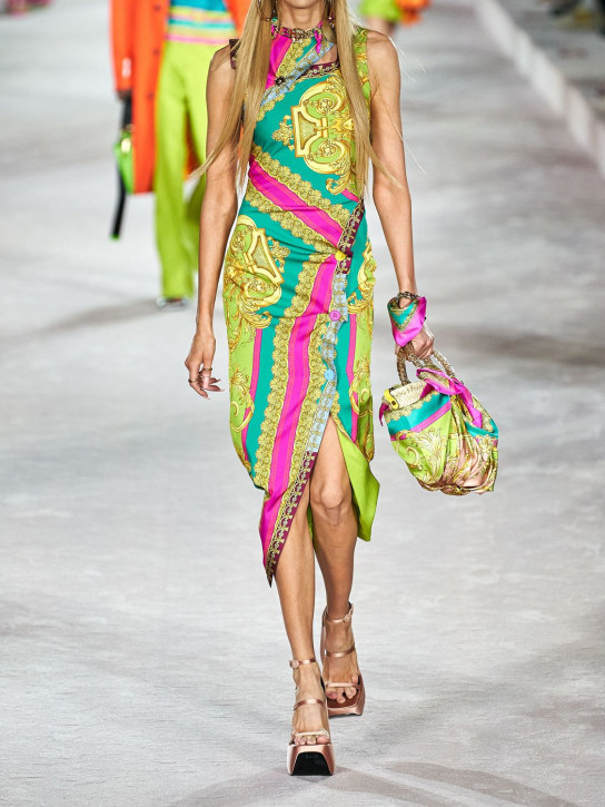 Versace - Sandales compensées en satin 160 mm
