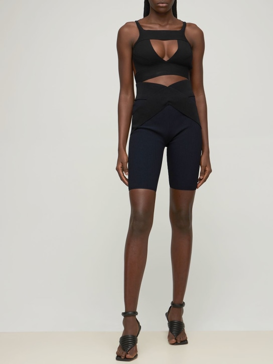 Dion Lee - Zweifarbige, gerippte Techno-Radlerhose