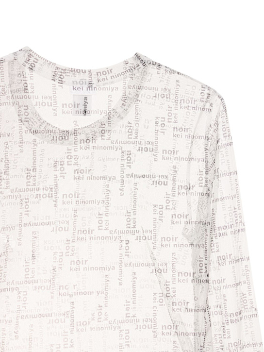 Noir Kei Ninomiya: T-shirt in tulle con logo