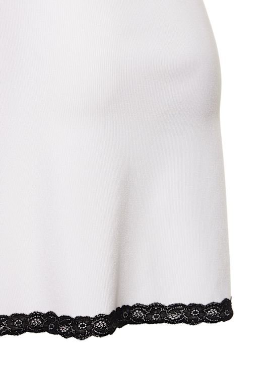 Mach & Mach: Cotton blend mini dress w/ lace