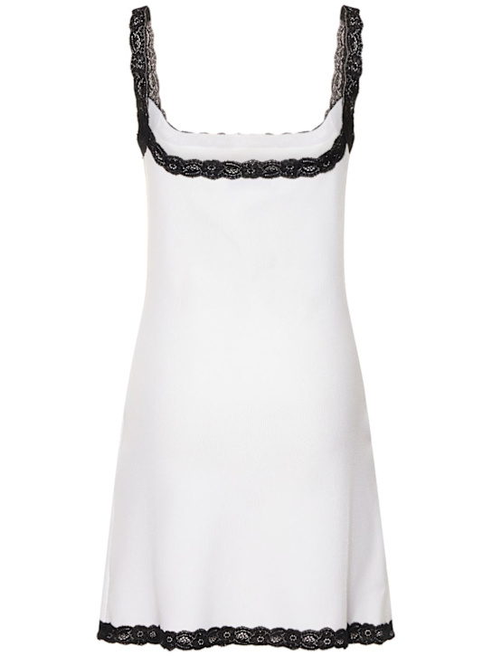 Mach & Mach: Cotton blend mini dress w/ lace