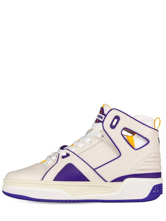 JUST DON: Baskets montantes en cuir Basketball Courtside