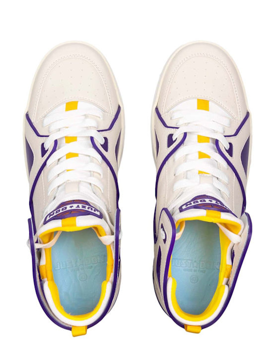 JUST DON: Baskets montantes en cuir Basketball Courtside