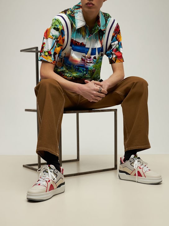 JUST DON - Sneakers Tennis Courtside Mid in pelle