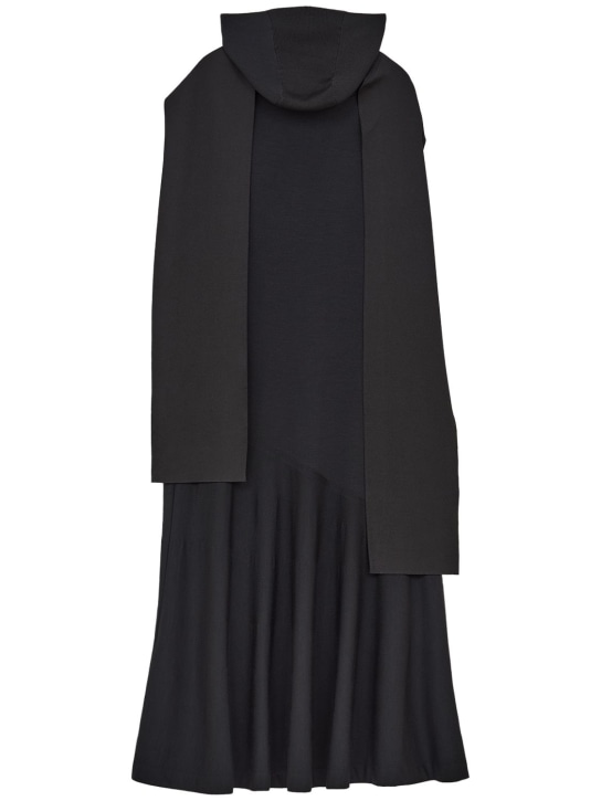 Jil Sander: Robe midi en maille de laine mélangée fine