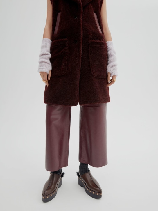 Agnona: High rise flared leather pants