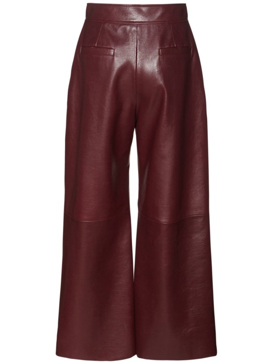 Agnona: High rise flared leather pants