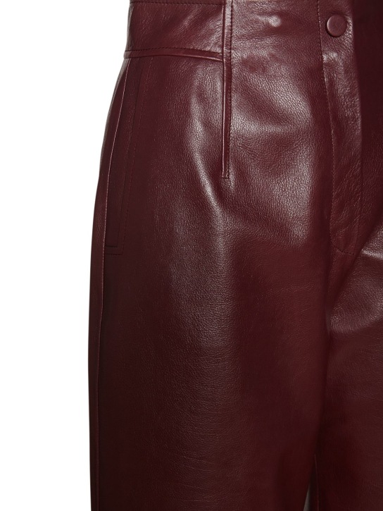 Agnona: High rise flared leather pants