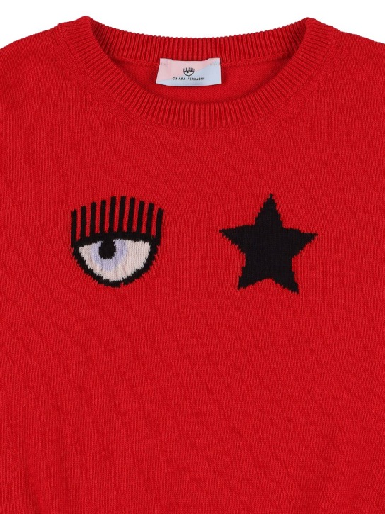 Chiara Ferragni - Embroidered wool blend knit sweater