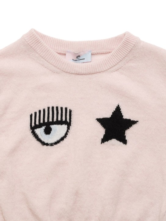 Chiara Ferragni: Pull-over en maille de laine mélangée brodée