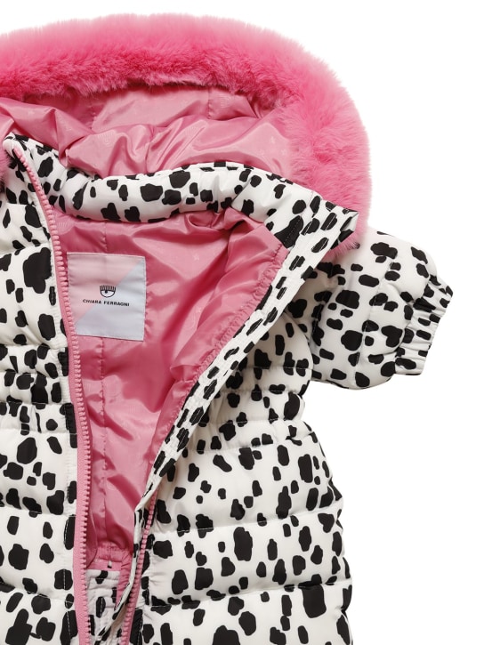 Chiara Ferragni: Barboteuse en nylon imprimé dalmatien