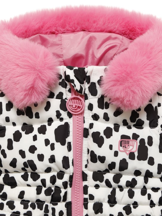 Chiara Ferragni: Barboteuse en nylon imprimé dalmatien