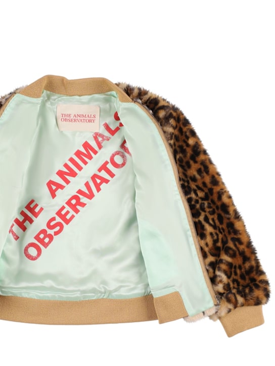 The Animals Observatory - Veste en fourrure synthétique imprimé léopard