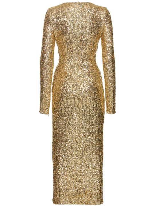 Michael Kors Collection: Sequin draped midi dress