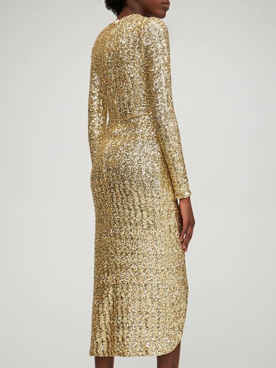 Michael Kors Collection: Sequin draped midi dress