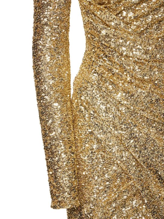 Michael Kors Collection: Sequin draped midi dress
