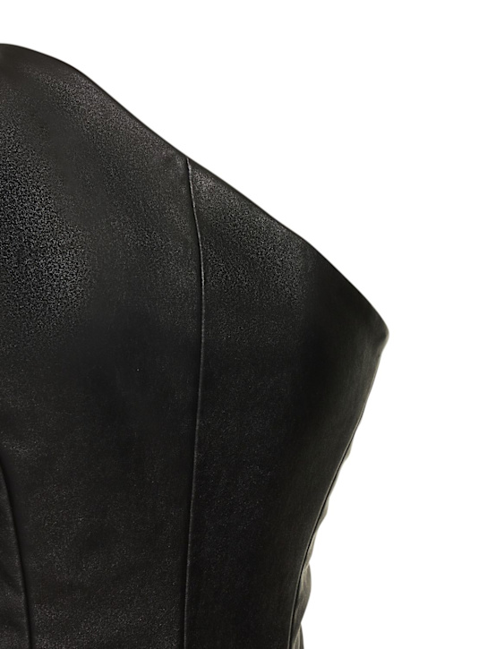 Michael Kors Collection: Vestito monospalla in pelle arricciata