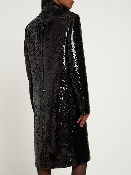 Michael Kors Collection: Sequin double breasted Chesterfield coat