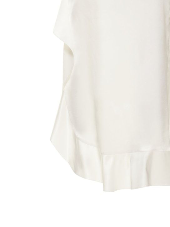 Alessandra Rich: Robe longue en satin de soie avec fente latérale