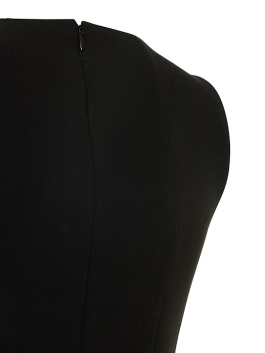 Michael Kors Collection: Wool blend crepe v neck jumpsuit