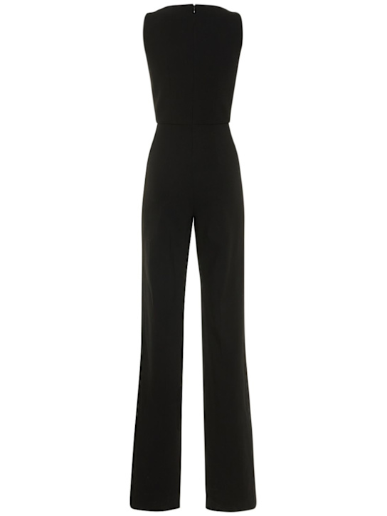 Michael Kors Collection: Wool blend crepe v neck jumpsuit