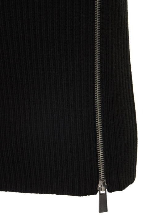 Michael Kors Collection: Gonna midi in lana a costine con zip