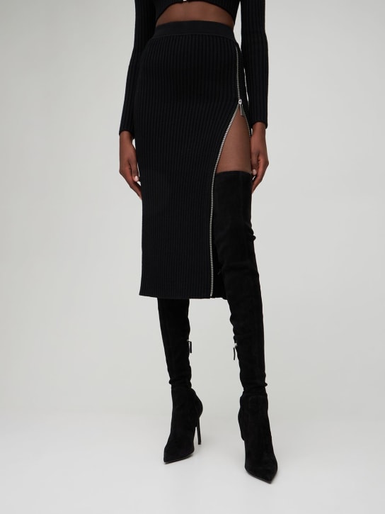 Michael Kors Collection: Gonna midi in lana a costine con zip