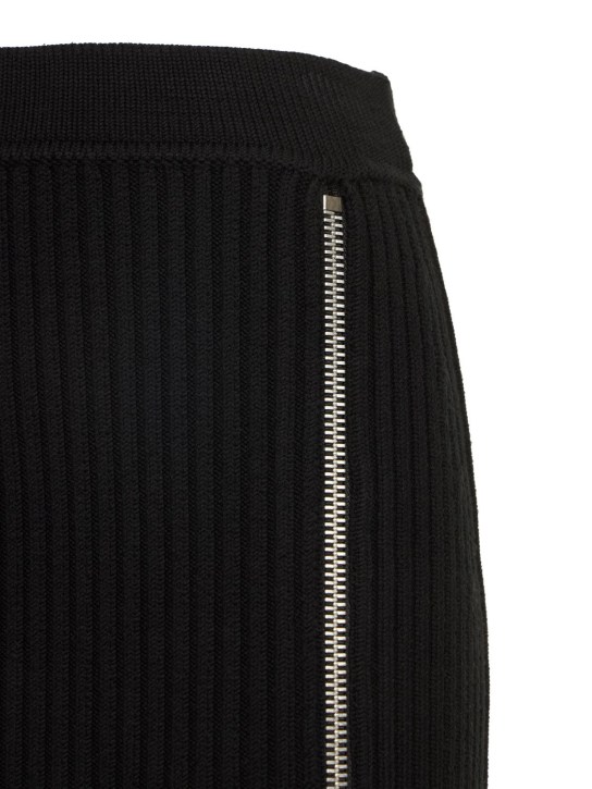 Michael Kors Collection: Gonna midi in lana a costine con zip