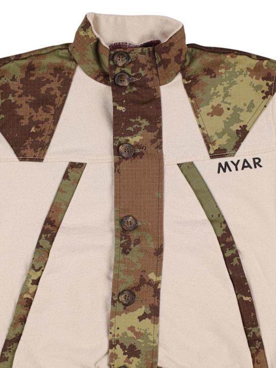 Myar: Veste en coton imprimé camouflage à logo