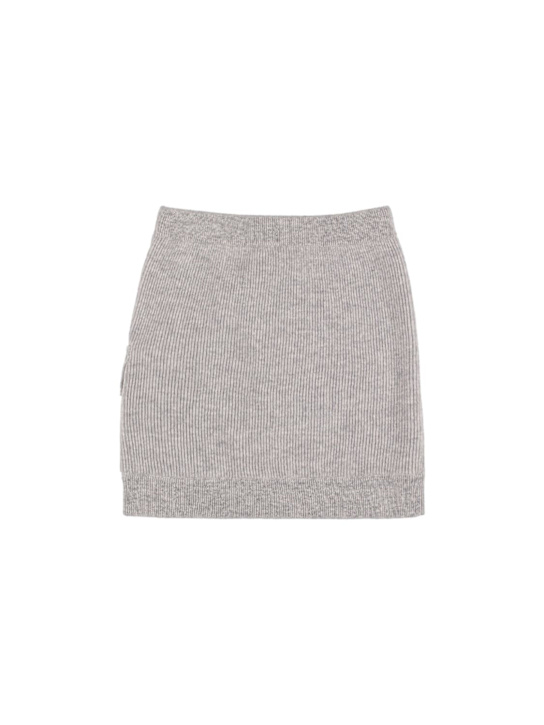 Brunello Cucinelli: Minifalda de punto de cashmere acanalado