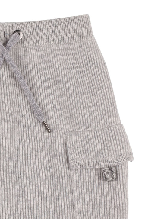 Brunello Cucinelli - Minigonna in maglia di cashmere a costine