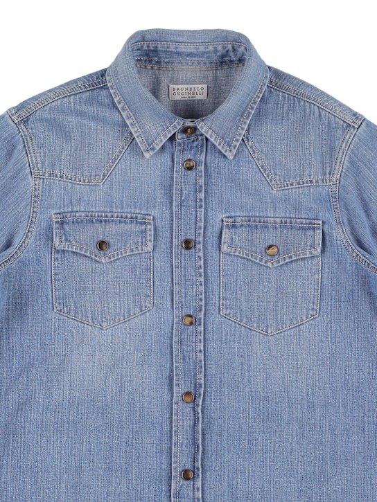 Brunello Cucinelli: VERWASCHENES HEMD AUS BAUMWOLLDENIM