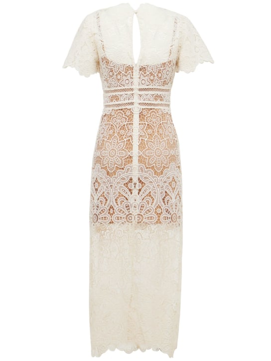 Self-portrait: Robe midi en dentelle florale