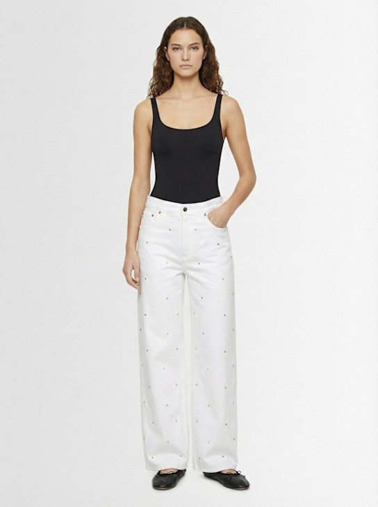Valentino - Rockstud high rise denim wide jeans