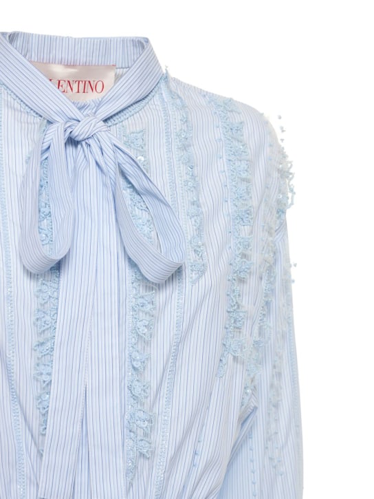 Valentino - Embroidered cotton poplin mini dress