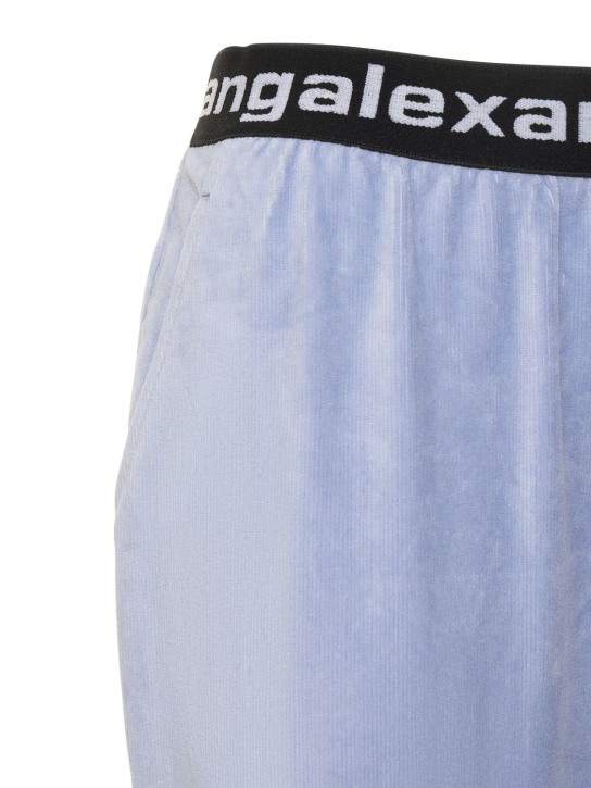 Alexander Wang: Pantalon de sport en coton côtelé stretch à logo