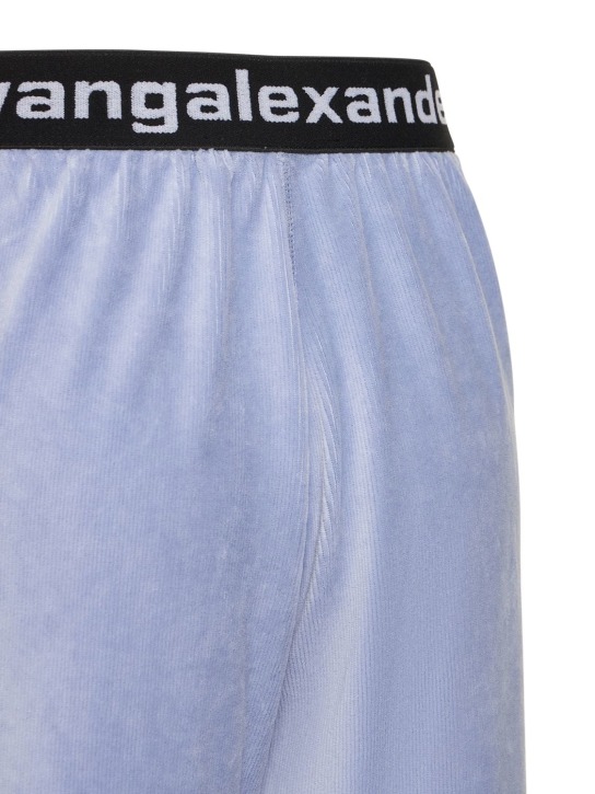 Alexander Wang: Pantalon de sport en coton côtelé stretch à logo