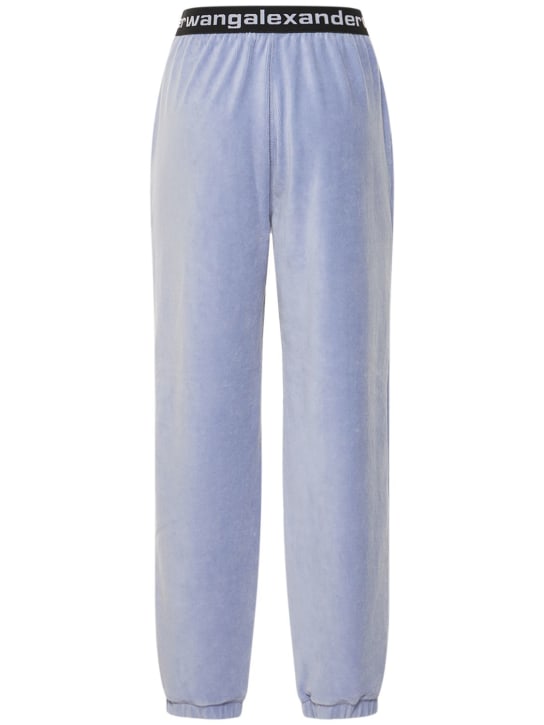 Alexander Wang: Pantalon de sport en coton côtelé stretch à logo