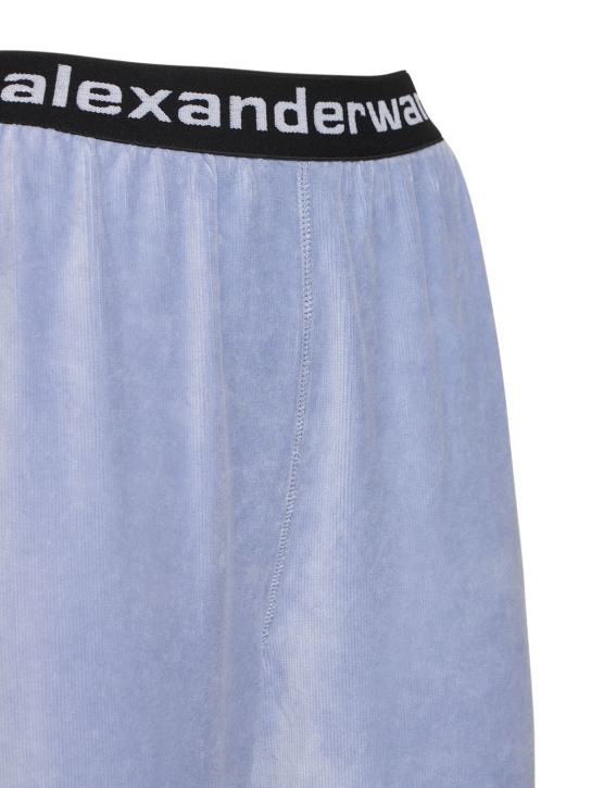 Alexander Wang: Pantalon de sport en coton côtelé stretch à logo