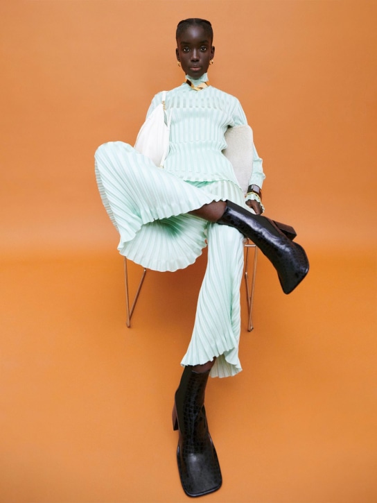 Jil Sander: Pantalon en jersey de viscose à plis