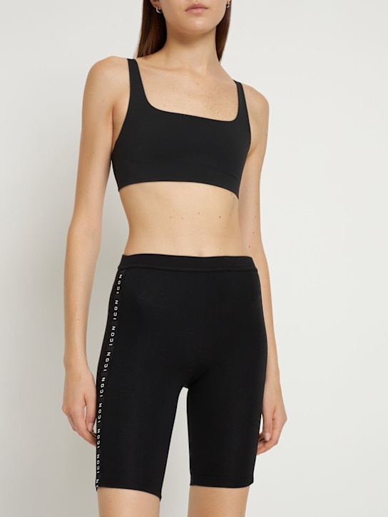 Dsquared2: Logo tape cotton stretch cycling shorts
