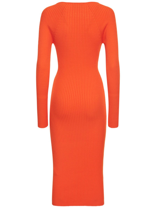 Giuseppe Di Morabito: Vestito midi in viscosa a costine con catena