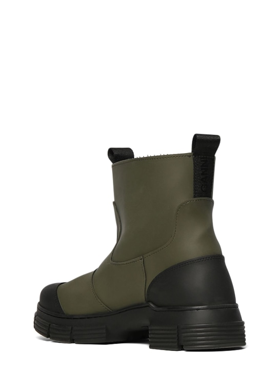 GANNI: 40mm hohe Stiefeletten aus recyceltem Gummi