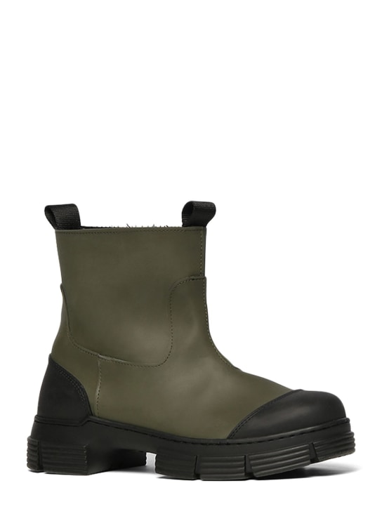 GANNI: 40mm hohe Stiefeletten aus recyceltem Gummi