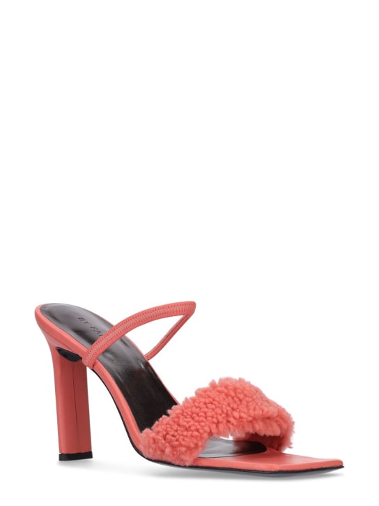 BY FAR: 100mm Ada shearling sandals