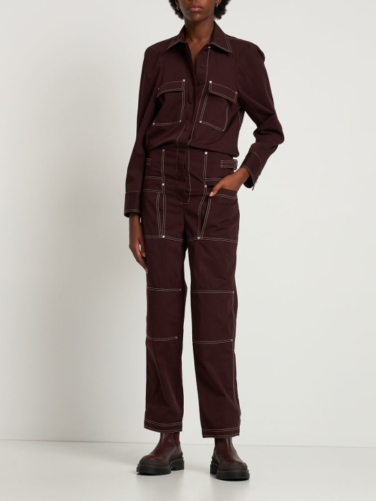 Stella McCartney - Tuta utility in twill di cotone con tasche